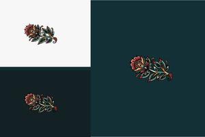 red flowers vector illustration flat design