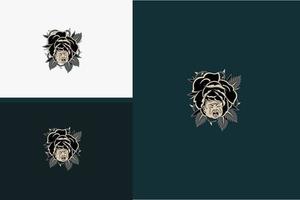 head child and flower vector flat design