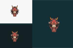 logo design of head devil abstract vector flat design