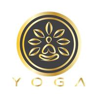 logo design of people doing yoga symbol icon illustration vector