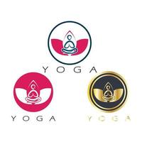 logo design of people doing yoga symbol icon illustration vector