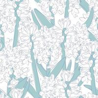 Seamless vector pattern with hand-drawn hyacinth flowers