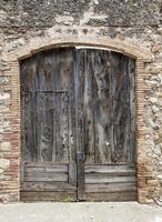 Old wooden door. selective focus photo