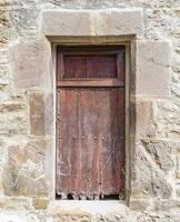 Old wooden door. selective focus photo