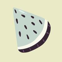 Hand drawn slice of watermelon. Modern flat illustration. vector