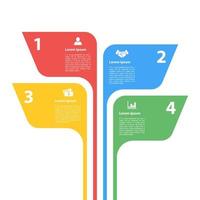 plantilla de diseño infográfico empresarial con 4 pasos u opciones que se utilizan para el diagrama de proceso, el diseño del flujo de trabajo, el diagrama de flujo, la infografía y el banner vector