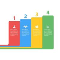 plantilla de diseño infográfico empresarial con 4 pasos u opciones que se utilizan para el diagrama de proceso, el diseño del flujo de trabajo, el diagrama de flujo, la infografía y el banner vector