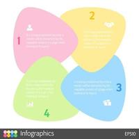 plantilla de diseño infográfico empresarial con 4 pasos u opciones que se utilizan para el diagrama de proceso, el diseño del flujo de trabajo, el diagrama de flujo, la infografía y el banner vector