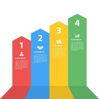 plantilla de diseño infográfico empresarial con 4 pasos u opciones que se utilizan para el diagrama de proceso, el diseño del flujo de trabajo, el diagrama de flujo, la infografía y el banner vector