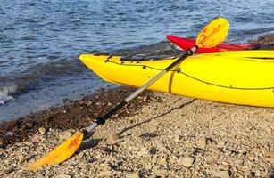 paddle for double yellow kayak photo