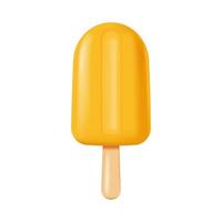 Ice cream, Yellow popsicles. Vector illustration in 3d cartoon realistic style