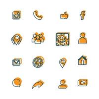 multiple icons, web, folder, message, gmail vector