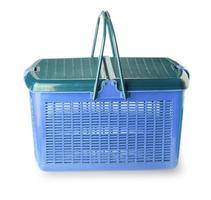Hand craft plastic basket isolated on white background with clipping path photo