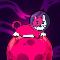 gatito en el espacio en marte. ilustración de colores brillantes para su diseño. ilustración vectorial vector