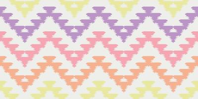 Ikat Handmade borders beautiful pastel art. Navajo chevron seamless pattern in tribal, folk embroidery, Mexican Aztec geometric art ornament print.Design for carpet, wrapping, fabric, cover, textile vector
