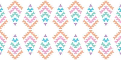 Ikat Handmade borders beautiful pastel art. Navajo chevron seamless pattern in tribal, folk embroidery, Mexican Aztec geometric art ornament print.Design for carpet, wrapping, fabric, cover, textile vector