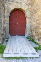 Old wooden door. selective focus photo