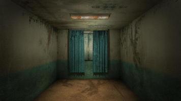 The interior design of horror and creepy damage empty room., 3D rendering. photo