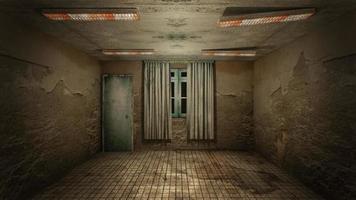 The interior design of horror and creepy damage empty room., 3D rendering. photo