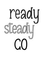 Ready steady go different type lettering in black on a white backround vector