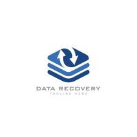 data recovery logo design template, data networking server recovery logo vector