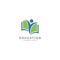 education logo design, book logo, learning logo design template vector
