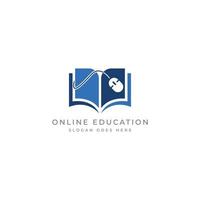 online education logo, online class logo, web education logo design template vector