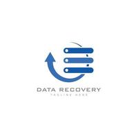 data recovery logo design template, data networking server recovery logo vector