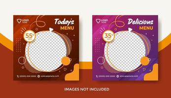 Food Menu Banner Template, Social Media Post Template, Delicious Food Restaurant Banner