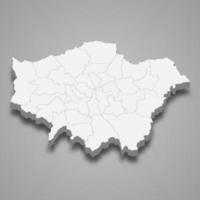 3d map of Greater London is a ceremonial county of England vector