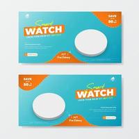 Smart watch banner promotion sale template vector
