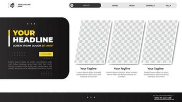 Landing page website template with textured background vector