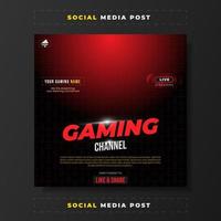 Gaming channel promotion for social media post vector