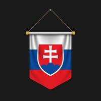 3d realistic pennant with flag vector