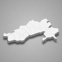 3d map state of India vector