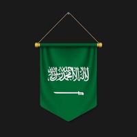 3d realistic pennant with flag vector