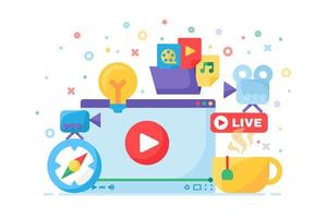 Live stream idea producing concept icon vector