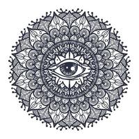 All Seeing Eye in Mandala vector