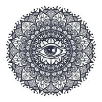 todos los ojos que ven en mandala vector