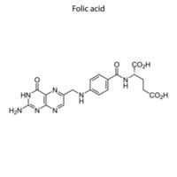 Skeletal formula of molecule. vector