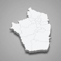 El mapa isométrico 3d de riyadh es una región de arabia saudita vector