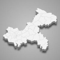 3d map province of China vector