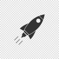 Ilustración de vector de icono de cohete aislado