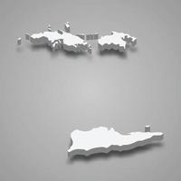 3d isometric map of United States Virgin Islands, isolated with vector