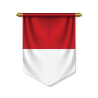 3d realistic pennant with flag vector