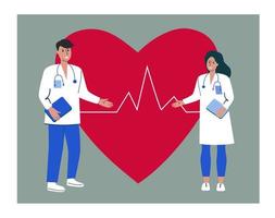 Cardiology.Health care service vector illustration.