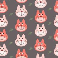 Seamless pattern Cat character. cute cat vector design