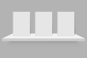 Empty white book on shelf vector