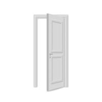 puerta realista aislada sobre fondo blanco vector