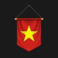 3d realistic pennant with flag vector